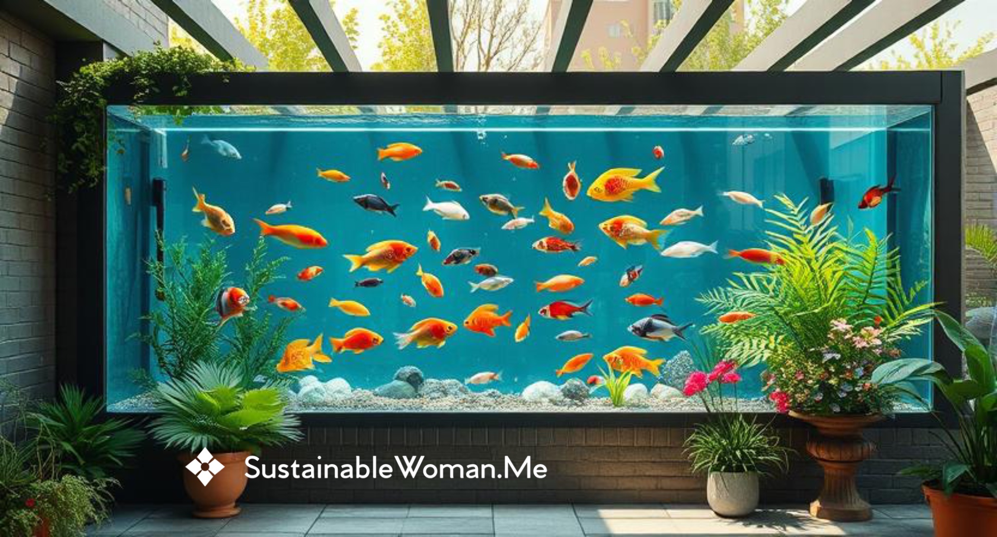 Giant Aquarium as Eco-Luxe Meditation Decor and Nature's Anti-Anxiety Spa.