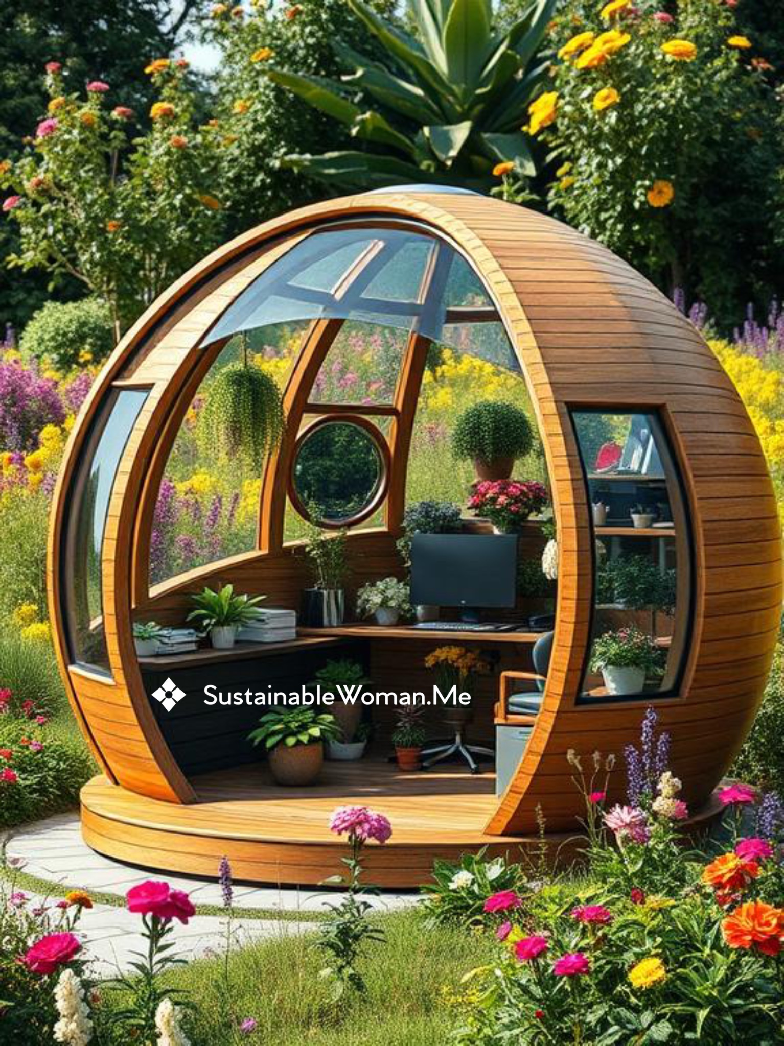 Office Pods of Productivity: Powered by Flowers, Sunlight and Soil.